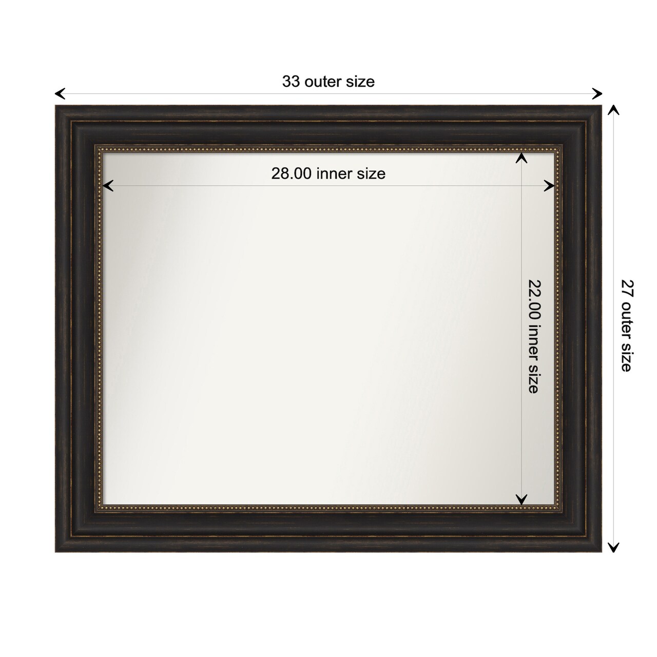 Amanti Art Non-Beveled Wall Mirror, Accent Bronze Frame